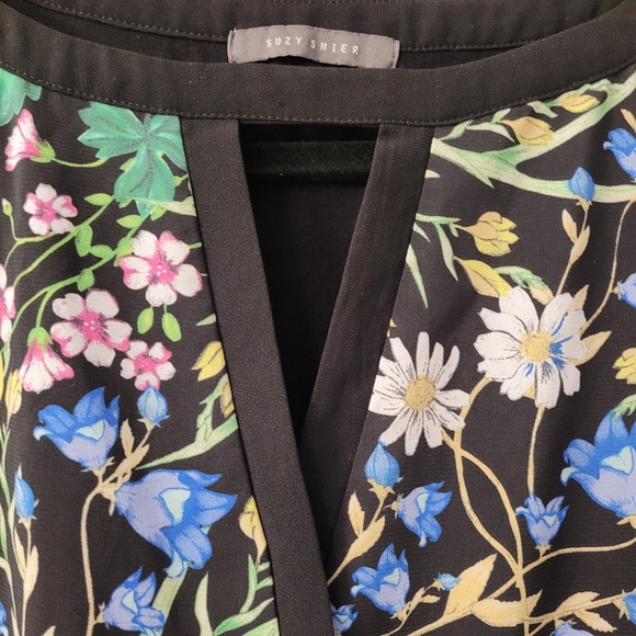 Ladies Dolman Sleeve Faux Wrap Floral Design Top Sz M Vintage Y2K - Picture 2 of 6